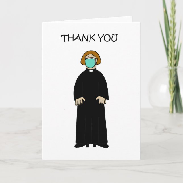 Covid 19 Thank You to Female Curate Card (Front)