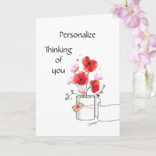 COVID-19, Thinking go you, Poppies in Toilet roll Card