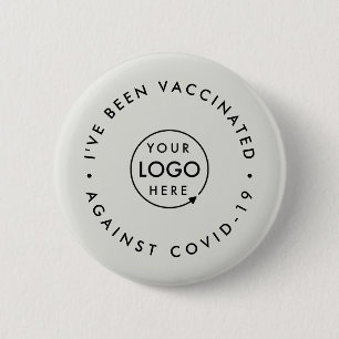 Covid-19 Vaccinated   Business Logo Modern Gray 6 Cm Round Badge