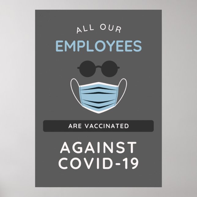 Covid-19 Vaccinated Employees Safe Business Sign (Front)