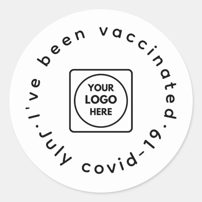 Covid-19 Vaccinated | Staff Custom Logo Round Classic Round Sticker (Front)