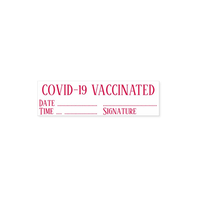 Covid-19 vaccinated with vaccine confirmation red self-inking stamp (Design)