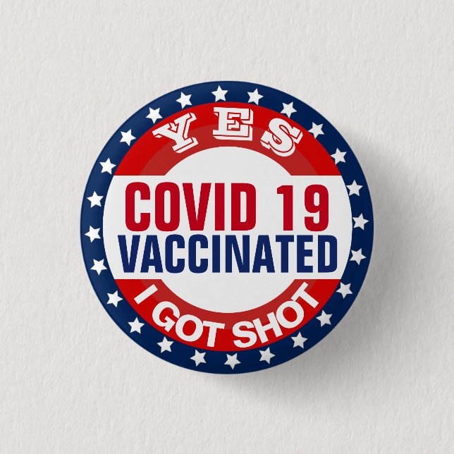 Covid 19 Vaccination 3 Cm Round Badge (Front)