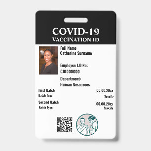 Covid 19 vaccination id employee photo details badge