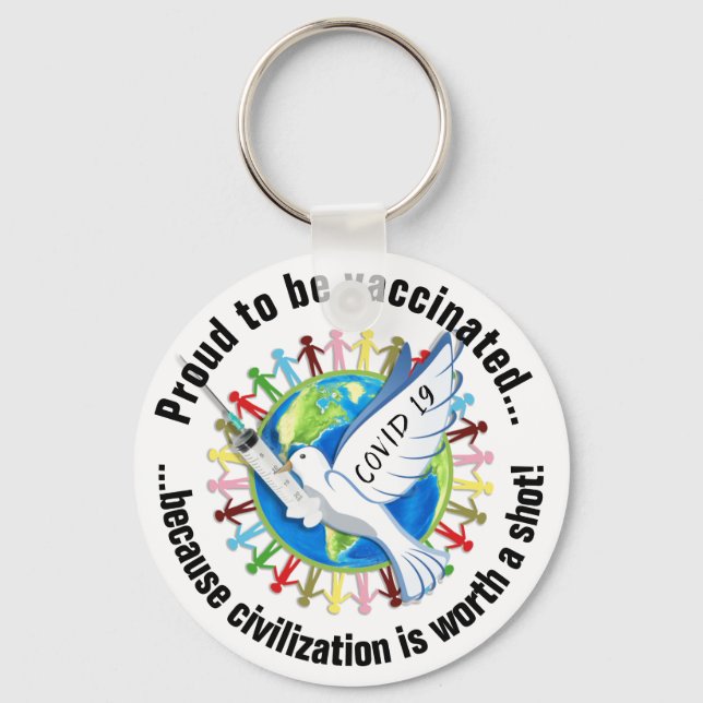 Covid 19 Vaccination Key Ring (Front)