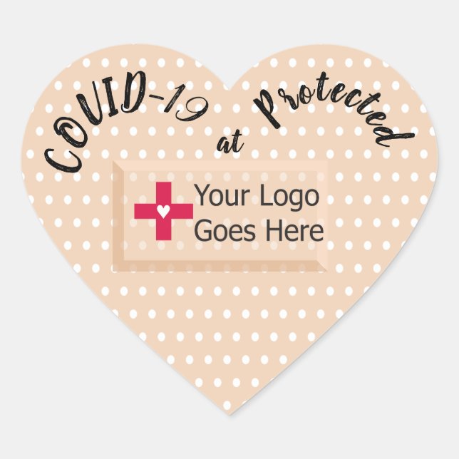 COVID-19 vaccination reward faux bandage heart Sticker (Front)