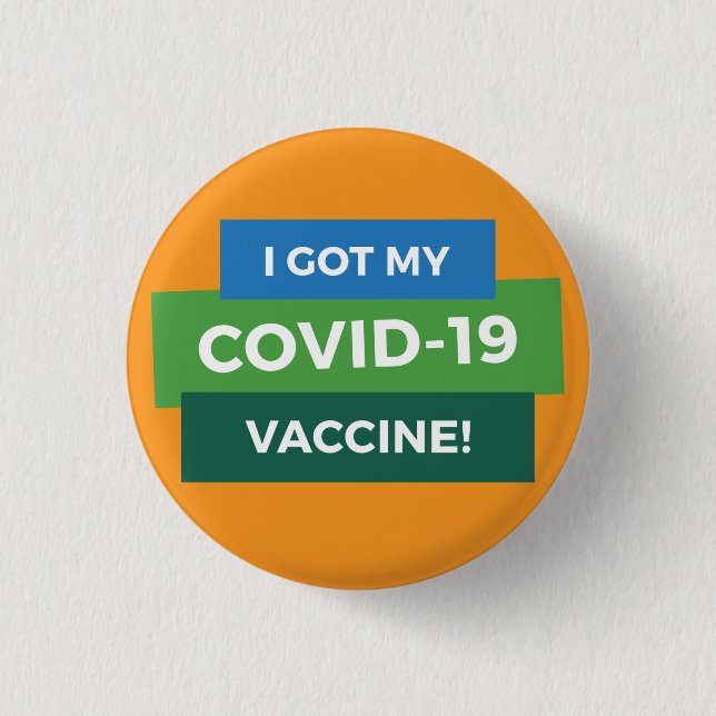 COVID-19 Vaccine 3 Cm Round Badge (Front)