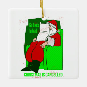 covid christmas cancelled santa claus funny ceramic ornament