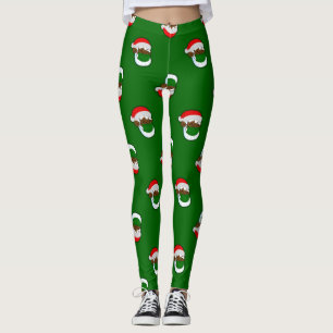 covid christmas face mask black santa leggings