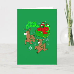 covid christmas face mask santa reindeer sleigh invitation