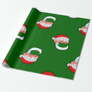 covid christmas face mask santa wrapping paper