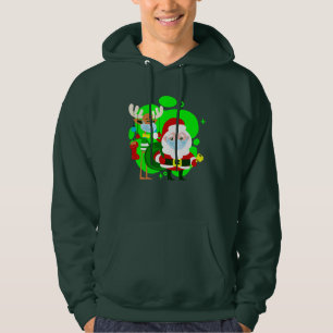 covid christmas santa claus reindeer hoodie