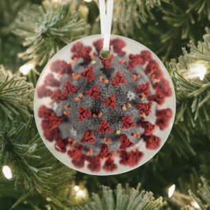 Covid Coronavirus Glass Ornament