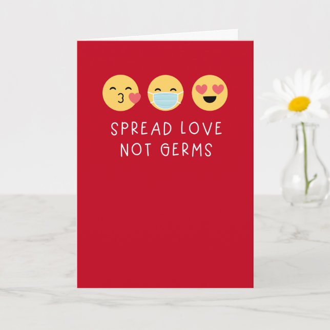 Covid Emoji Valentine Greeting Card (Small Plant)