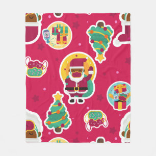 covid face mask black santa fleece blanket