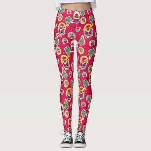 covid face mask black santa leggings