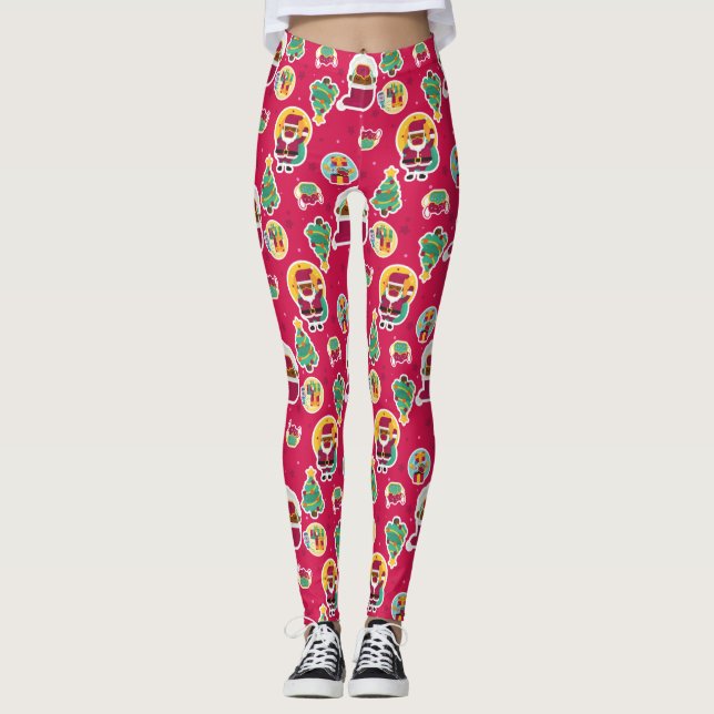 covid face mask black santa leggings (Front)