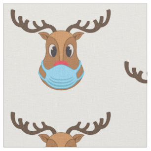 covid face mask reindeer ugly christmas fabric