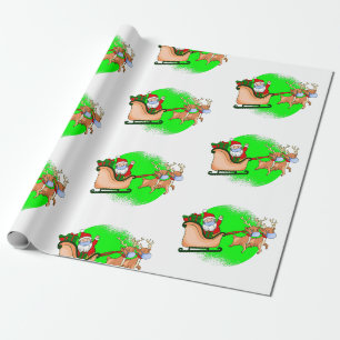 covid face mask santa claus reindeer xmas wrapping paper