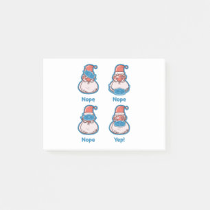 covid face mask santa claus xmas post-it notes