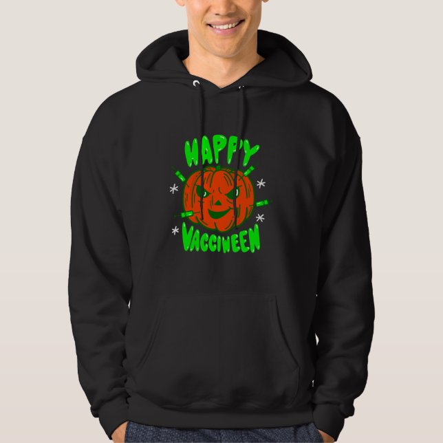 covid halloween vaccine pumpkin vacciween hoodie (Front)