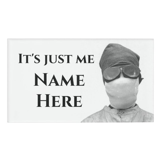 Covid mask funny name tag (Front)
