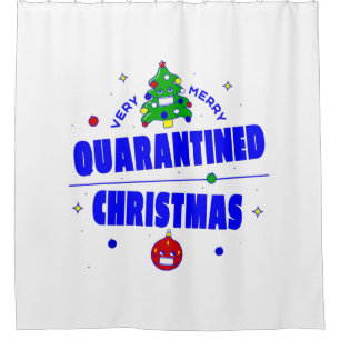 covid merry christmas tree lockdown quarantine shower curtain