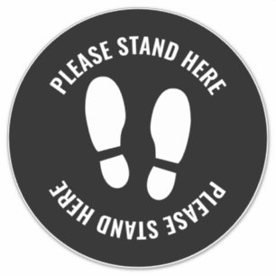 Covid Please Stand Here Physical Distancing Black
