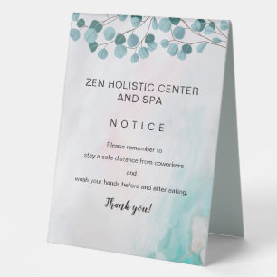 COVID Safety Teal Business Spa Break Room