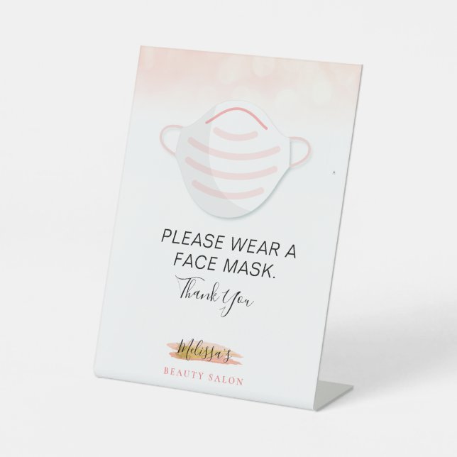 Covid safety wear a mask business pedestal sign (Front)