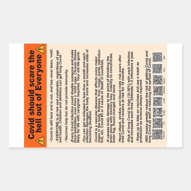 Covid should scare the hell  paper stickers (Front)