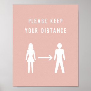 Covid Social Distancing Change Color Minimalist Poster