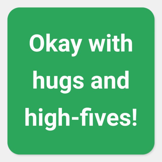 Covid Social Distancing Colour Coded Green Square Sticker (Front)