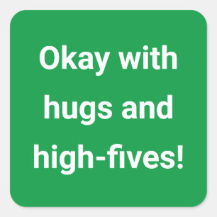 Covid Social Distancing Colour Coded Green Square Sticker