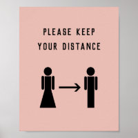 Covid Social Distancing Salon Business Pink Poster
