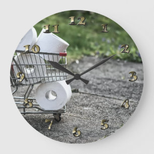 Covid Toilet Paper Shopping Large Clock