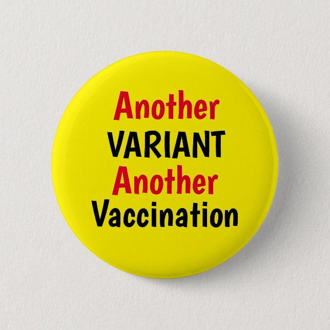 Covid Vaccination Variant Yellow Button (Front)