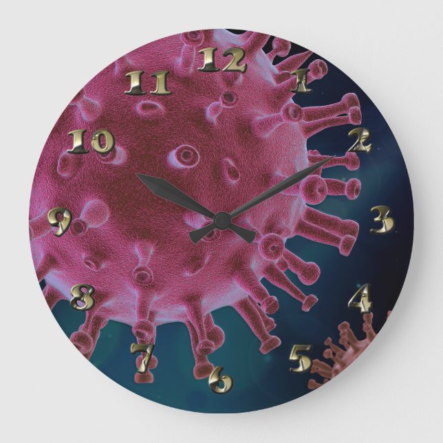 Covid Virus Biology Large Clock (Front)