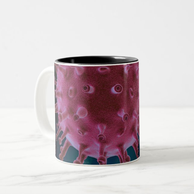 Covid Virus Biology Two-Tone Coffee Mug (Front Left)