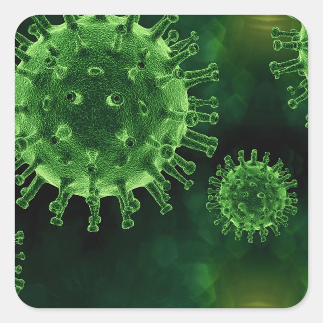 Covid Virus Pathogen Infection Square Sticker (Front)