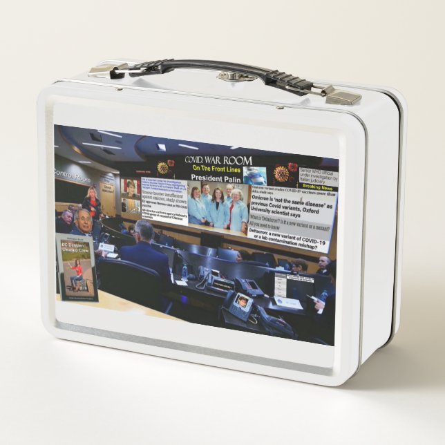 Covid. War Room Metal Lunchbox (Back)