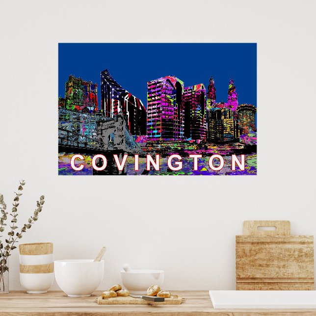 Covington, Kentucky in graffiti Poster (Kitchen)
