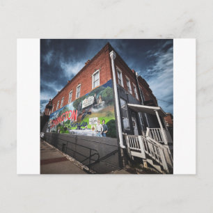Covington Mural on Historic Brick Building Postcard