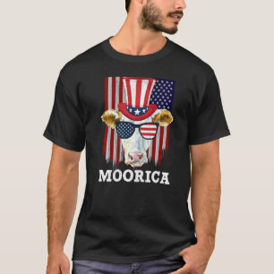 Cow 4th Of July American Flag  Cowgirl Moorica  1 T-Shirt