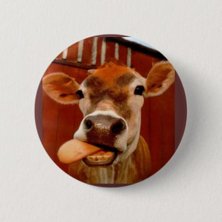 cow 6 cm round badge