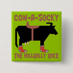 Cow A Socky 15 Cm Square Badge