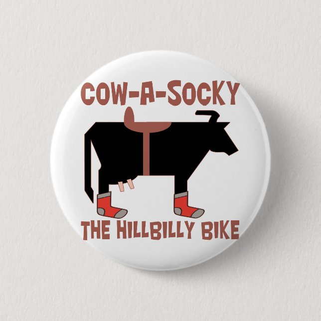 Cow A Socky 6 Cm Round Badge (Front)