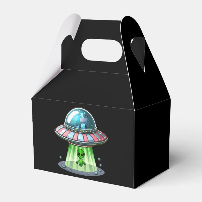 Cow Abducting Alien Favour Box (Front Side)