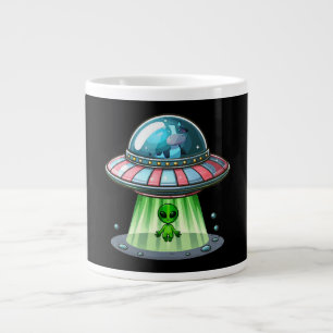 Cow Abducting Alien Large Coffee Mug