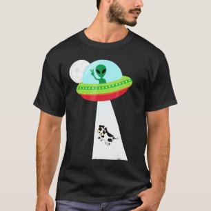 Cow Alien Abduction Sci Fi Ufo T-Shirt